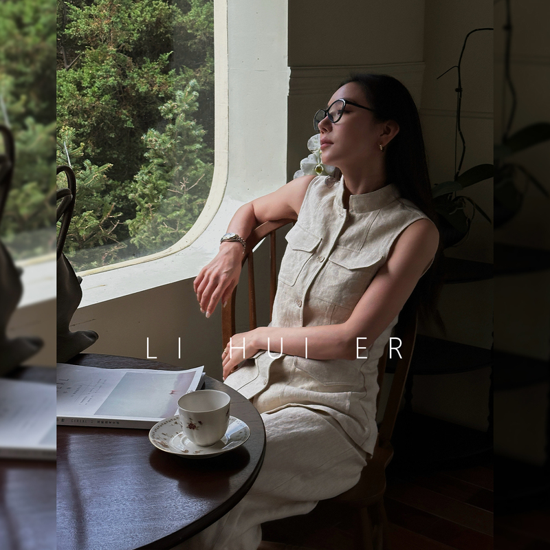 Li Hui Er (Li Hui'Er) Via Jiansuo (Via Jiansuo) Old Money Style Relaxed Linen Vest Women's Workwear Sleeveless Top Li Hui Er (Li Hui'Er) Via Jiansuo (Via Jiansuo) Old Money Style Relaxed Linen Vest Women's Workwear Sleeveless Top