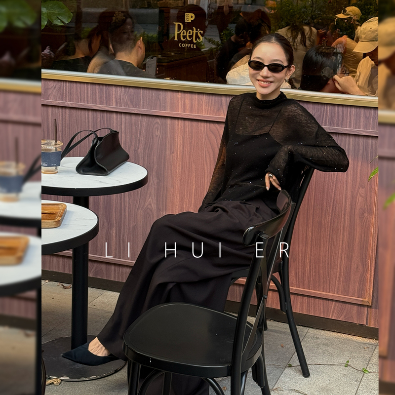 Lihuier Li Hui'Er Clouds Deep in the Mountains Design Wool Knit Base Shirt for Women, Elegant and Sophisticated Top Lihuier Li Hui'Er Clouds Deep in the Mountains Design Wool Knit Base Shirt for Women, Elegant and Sophisticated Top