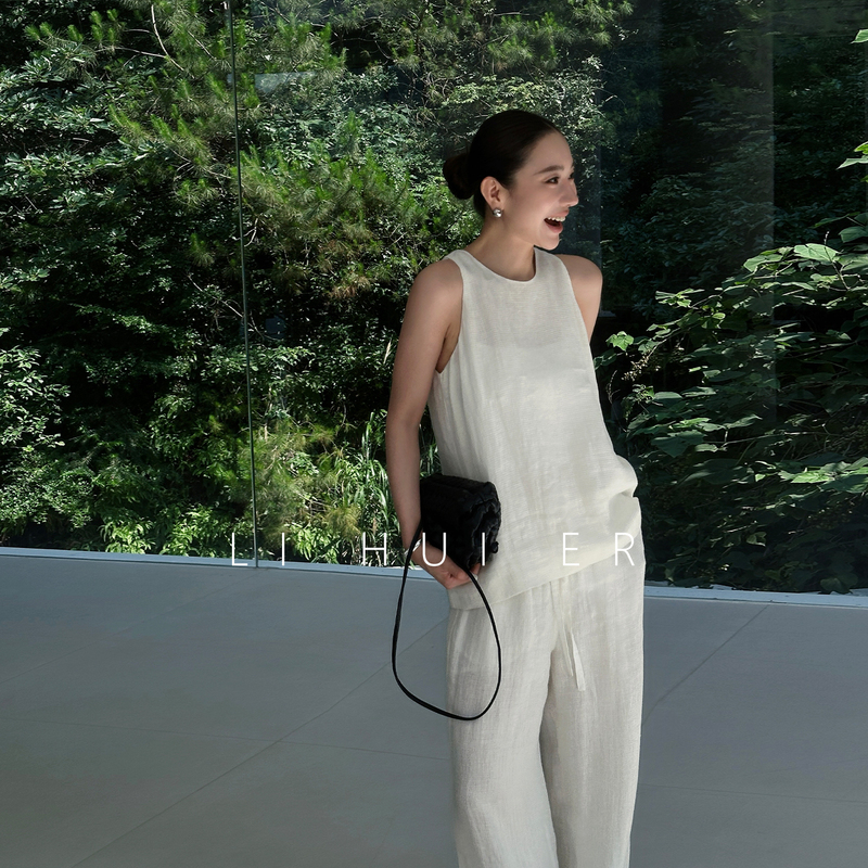 Lihuier Li Hui'Er Berlin Dawn Linen High-End Vest Women's Summer Commuting Wear Sleeveless Top Lihuier Li Hui'Er Berlin Dawn Linen High-End Vest Women's Summer Commuting Wear Sleeveless Top