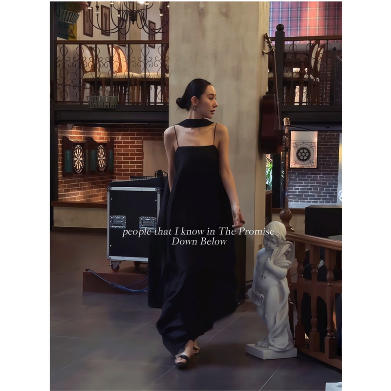 Li Hui'Er Muse Scepter Strapless Camisole Long Dress Light Luxury Black Hepburn Style Dress Li Hui'Er Muse Scepter Strapless Camisole Long Dress Light Luxury Black Hepburn Style Dress