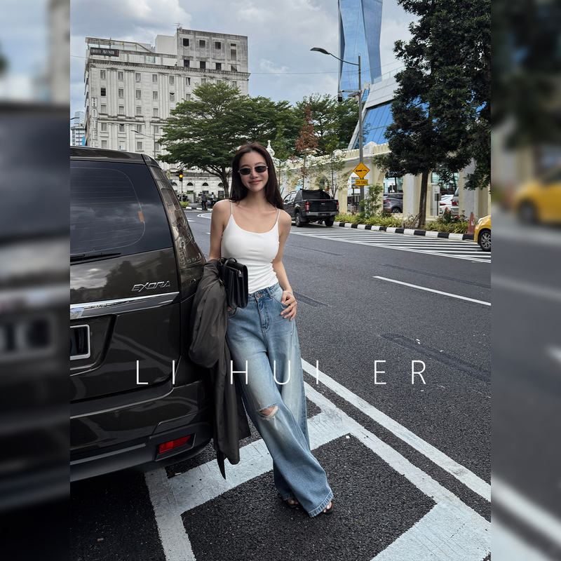 Li Hui Er (Li Hui'Er) Nebula New White Tube Top Camisole for Women, Suitable for Layering or Wearing Alone in Summer