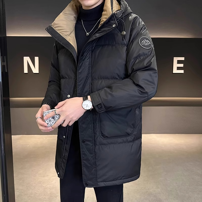 Длинный пуховик с капюшоном, мужская высококачественная зимняя утолщенная теплая одежда, новинка 2025 года, высококачественная куртка для мужчин