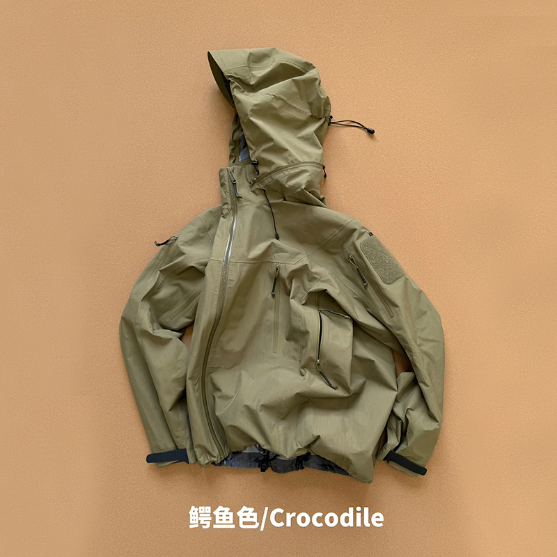 Gen2.2 Unisex Hardshell Jacket with Hood, Outdoor Windproof and Waterproof Epe Water Membrane, Large Size Jacket Coat