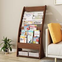 Newspaper rack book rack wooden information rack floor-standing newspaper rack vertical magazine rack promotional leaflet storage display rack