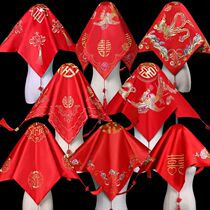Bridal Wedding Red Hijab New Chinese Embroidery Mesh Hijab Wedding Hijab Hijab Xiuhe Hijab Hijab