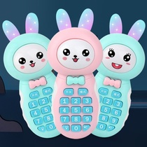 Popular little rabbit childrens mobile phone simulation phone girl 0-3 early education story machine baby baby toy coaxing baby