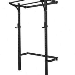 Wall squat rack multi-functional home commercial fitness equipment half-frame folding barbell free bench press all-in-one rack