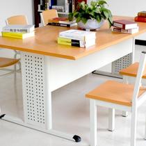 Steel-wood reading table library chair reading room table and chair combination reading table steel bookshelf school training table