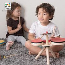 Thai imports PlanToys Shelf Drum Wooden children Music Knocks a musical instrument toy