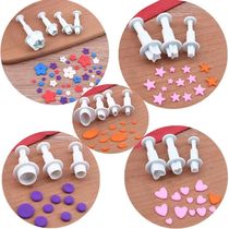 3Pcs Heart five-pointed star square pattern Plunger Fondant