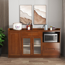 Chinese solid wood sideboard modern minimalist restaurant tea cabinet living room wine cabinet wall-mounted kitchen storage cupboard