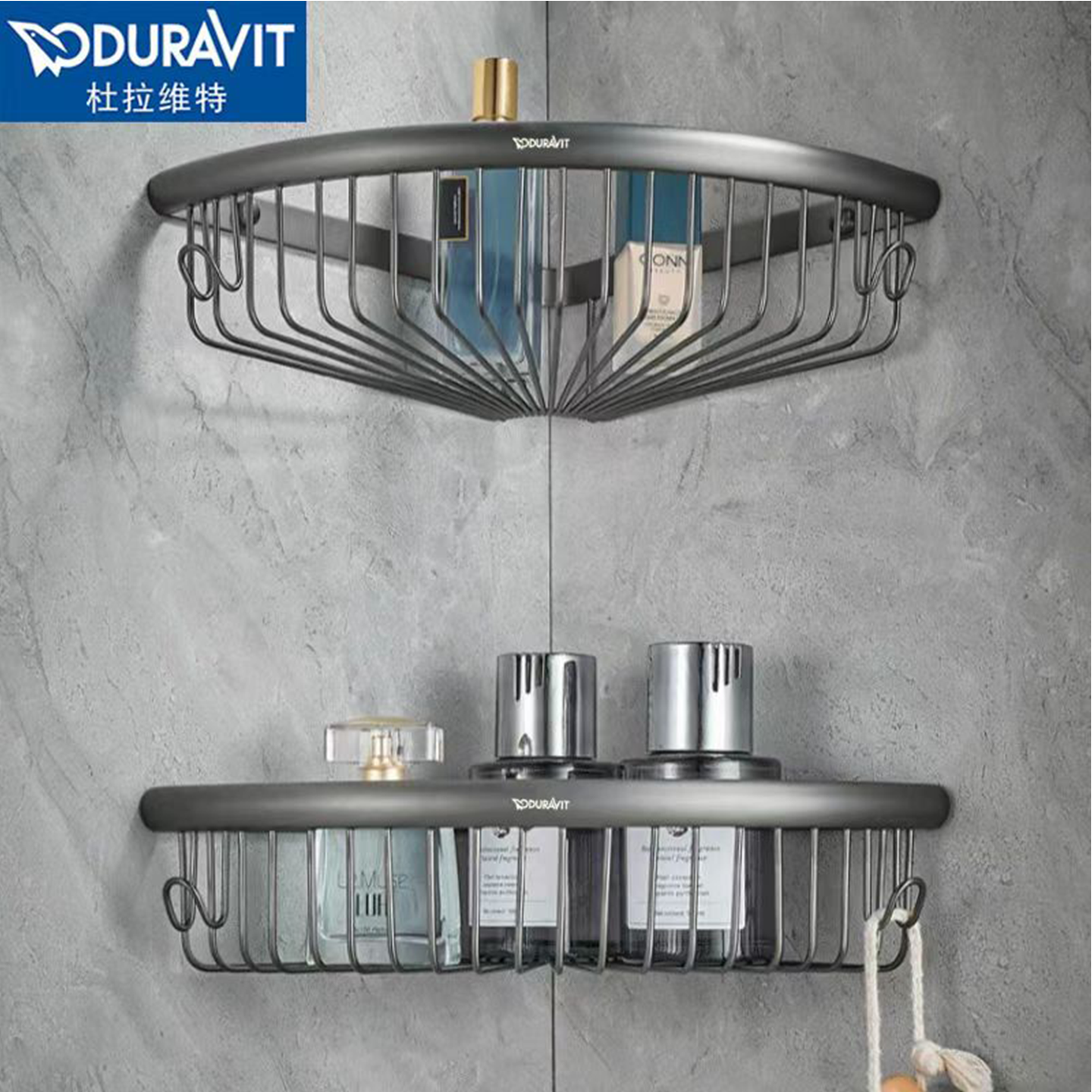 2026年杜拉维特全铜免打孔墙角淋浴房如何选购最佳收纳三角篮?