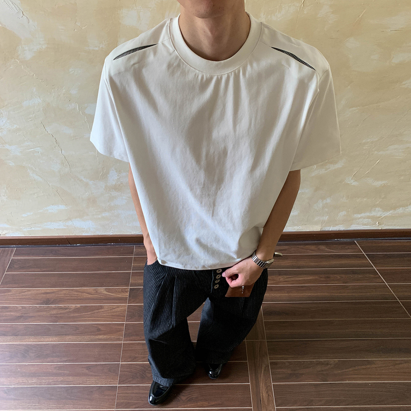 Oalin American-Style Trendy Brand Deconstructed Patchwork Design Short-Sleeve T-Shirt Cleanfit Summer Loose T-Shirt for Men and Women Oalin American-Style Trendy Brand Deconstructed Patchwork Design Short-Sleeve T-Shirt Cleanfit Summer Loose T-Shirt for Men and Women