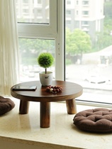 Genji Muyu Home Flagship Store Simple Bay Window Small Coffee Table Round Wooden Table Window Sill Table Japanese Tatami Small Table