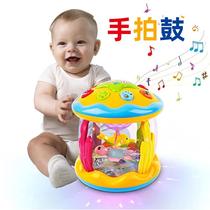 Factory direct sales lighting infant comfort music box projection rotating ocean clap drum childrens music toy hand clap
