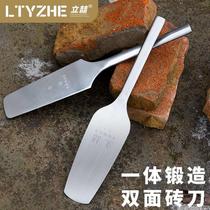 Stainless steel brick knife round handle single-sided trowel large and small masonry mud hydraulic wall building light and thin pad Jiang wall brick cutting knife