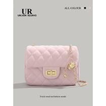 Zone de décuplée ] UR Rhombus Petite chaîne Goldball Bac à ballons Bunk Girl Pink Small Square Bag Girl Birthday Gift Skew Cross Pack