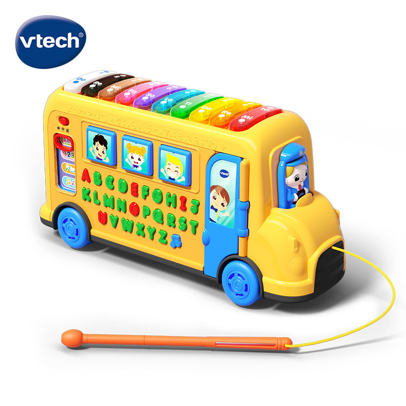 Vtech 4-in-1 Alphabet Bus Baby English Learning Educational Early Education Pull-Along Toy Car Children's Music Learning Machine
