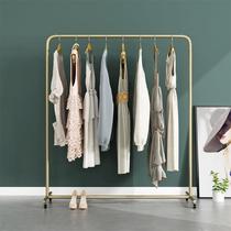 Clothing display rack water pipe shelf special floor stall rack decorative floor-standing womens clothing and childrens side-hanging clothes hanger with wheels