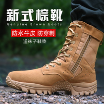 New combat training boots mens combat training boots combat training mountaineering boots sand-proof shoes high-top wear-resistant military tactical outdoor boots