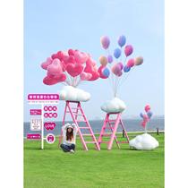 2024 outdoor scenic area large ladder love ornaments internet celebrity check-in ladder landscaping layout decorative lawn swing
