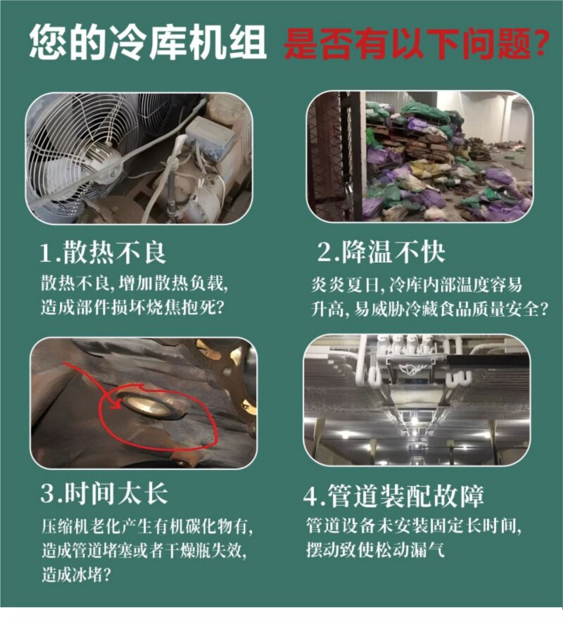 浙江大明制冷压缩机3P4P5P6P冷冻保鲜库风冷机组 小四缸 制冷设备(pic3)