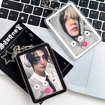 Video call acrylic card holder keychain pendant