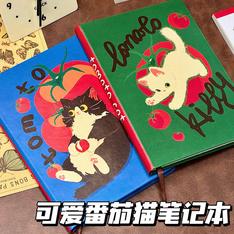 Original Cute Tomato Cat Notebook, Simple and High-Looking, A5 Lined Thickened Diary Notebook for Elementary School Students Original Cute Tomato Cat Notebook, Simple and High-Looking, A5 Lined Thickened Diary Notebook for Elementary School Students