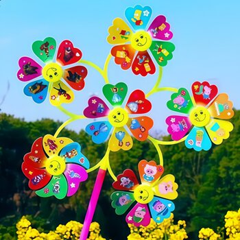 Cartoon six wheel windmill stall wholesale outdoor decoration