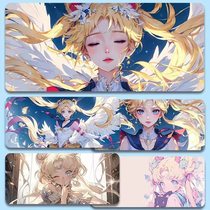 Sailor Moon Mouse Pad Extra Large Girls Office Desk Pad Laptop Keyboard Pad Cartoon Cute High-Looking E-Sports Game Mouse Pad Student Dormitory Writing Pad Thickened Edge