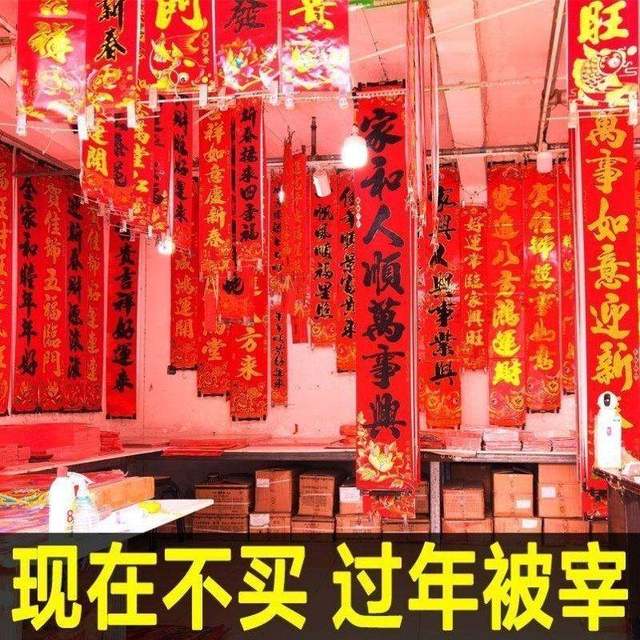 New Year and Spring Festival Red Couplets with Gold Powder Calligraphy Fonts, Traditional Festive Supplies, Fortune Character Spring Couplets