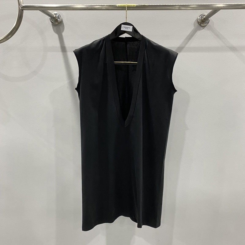 Spring and Summer European and American New Style Large V Neck Dark Ro Style Knitted Sleeveless Tank Top T-Shirt Top