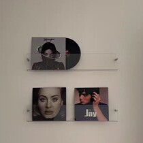 Wall-mounted Black Gel Record Shelf Transparent Acrylic Creativity free of perforated Living room Decorative Wall Album CD Show Shelf