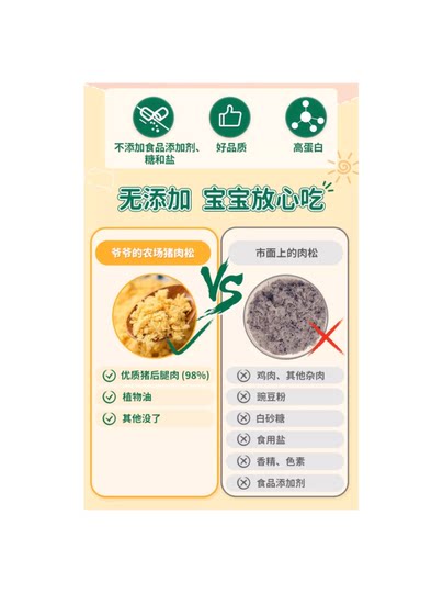 Grandpa's farm pork floss, beef crisps, cod fish crisps, children's additives, bibimbap ingredients, independent small packages, easy to carry