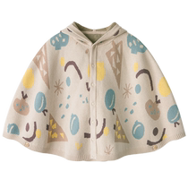 Guiqi Bear outlet baby outing cloak autumn and winter baby hooded cloak knitted warm windproof sweater