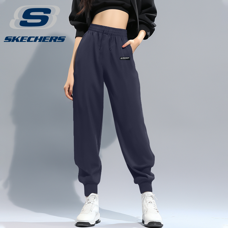 Skechers Women's Sports Pants 2026 Spring and Autumn New Knit Loose Jogger Pants Cotton Casual Sweatpants