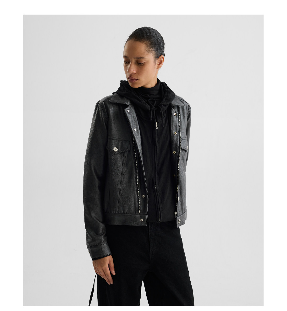 Slight Vogue Cropped Moto Jacket