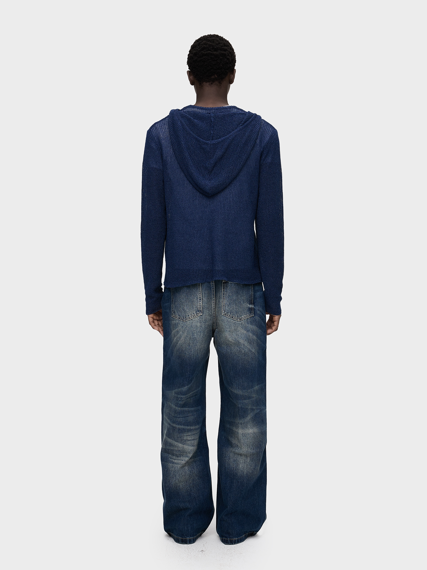 Slight Vogue Haze Blue Loose Knit Cover-Up