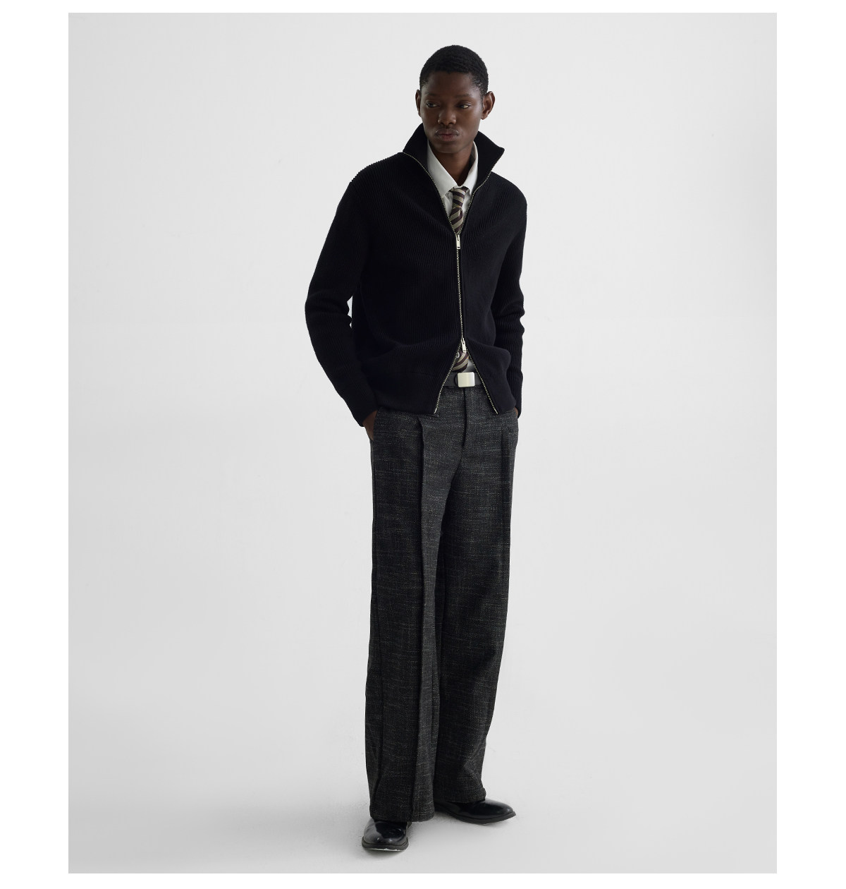 Slight Vogue Wool-Blend Double-Pleat Straight-Leg Trousers