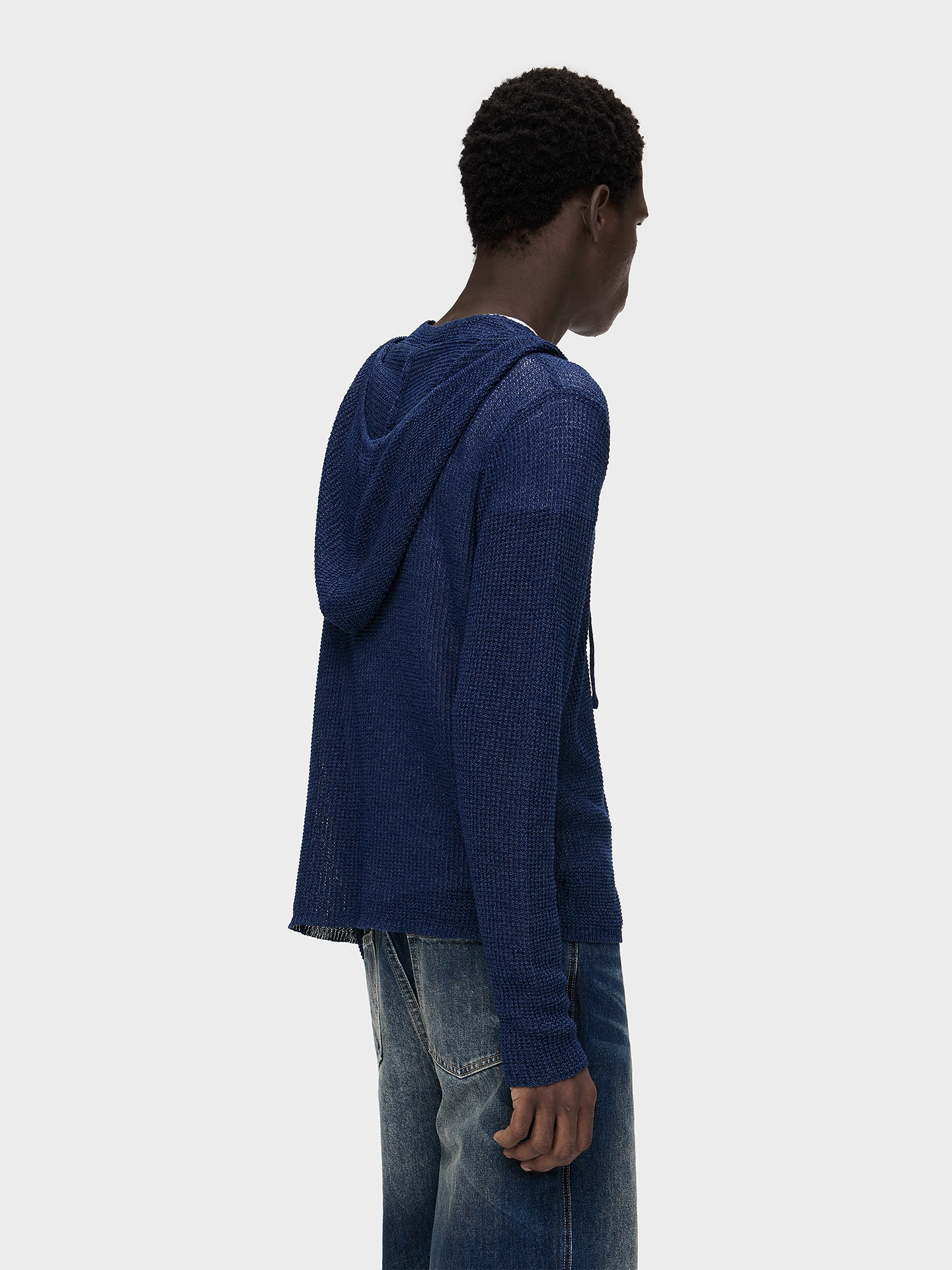 Slight Vogue Haze Blue Loose Knit Cover-Up