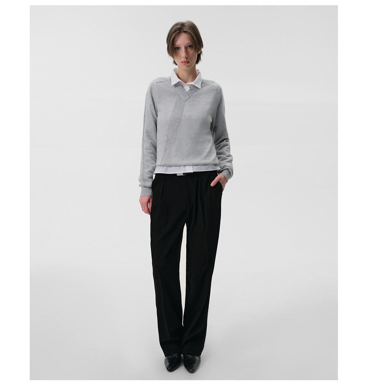 Slight Vogue V-Neck Wool-Blend Knit Pullover