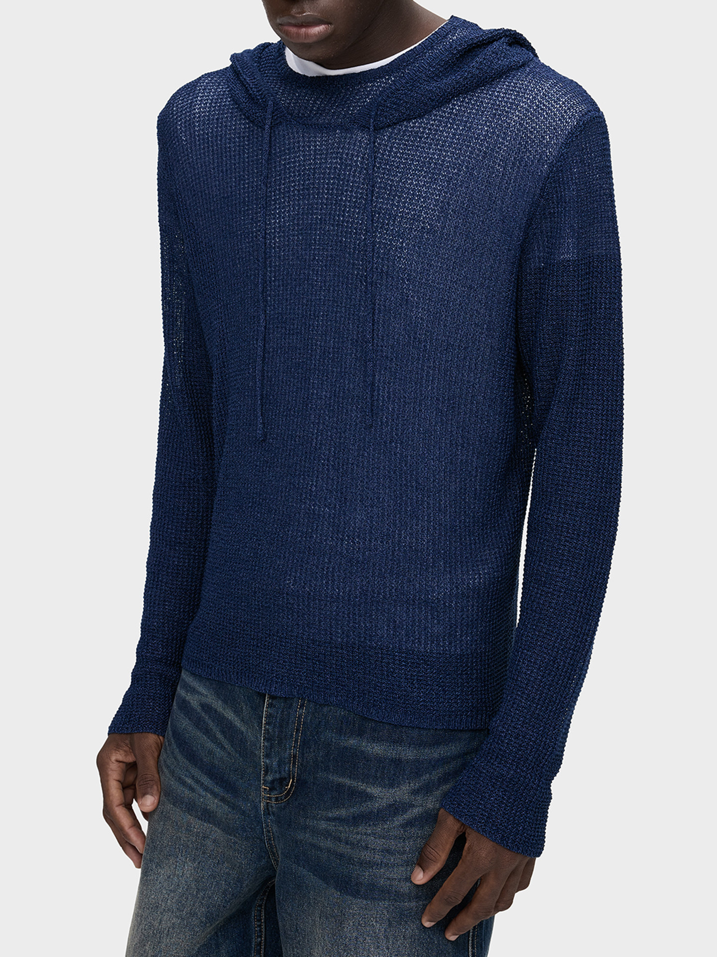 Slight Vogue Haze Blue Loose Knit Cover-Up