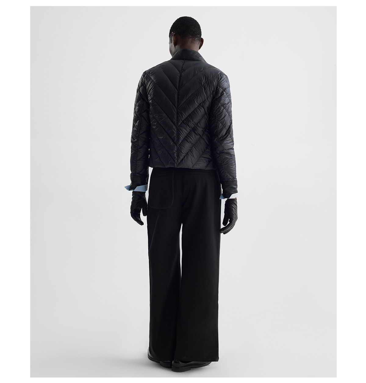 Slight Vogue 95g Leather-Paneled Quilted Down Jacket