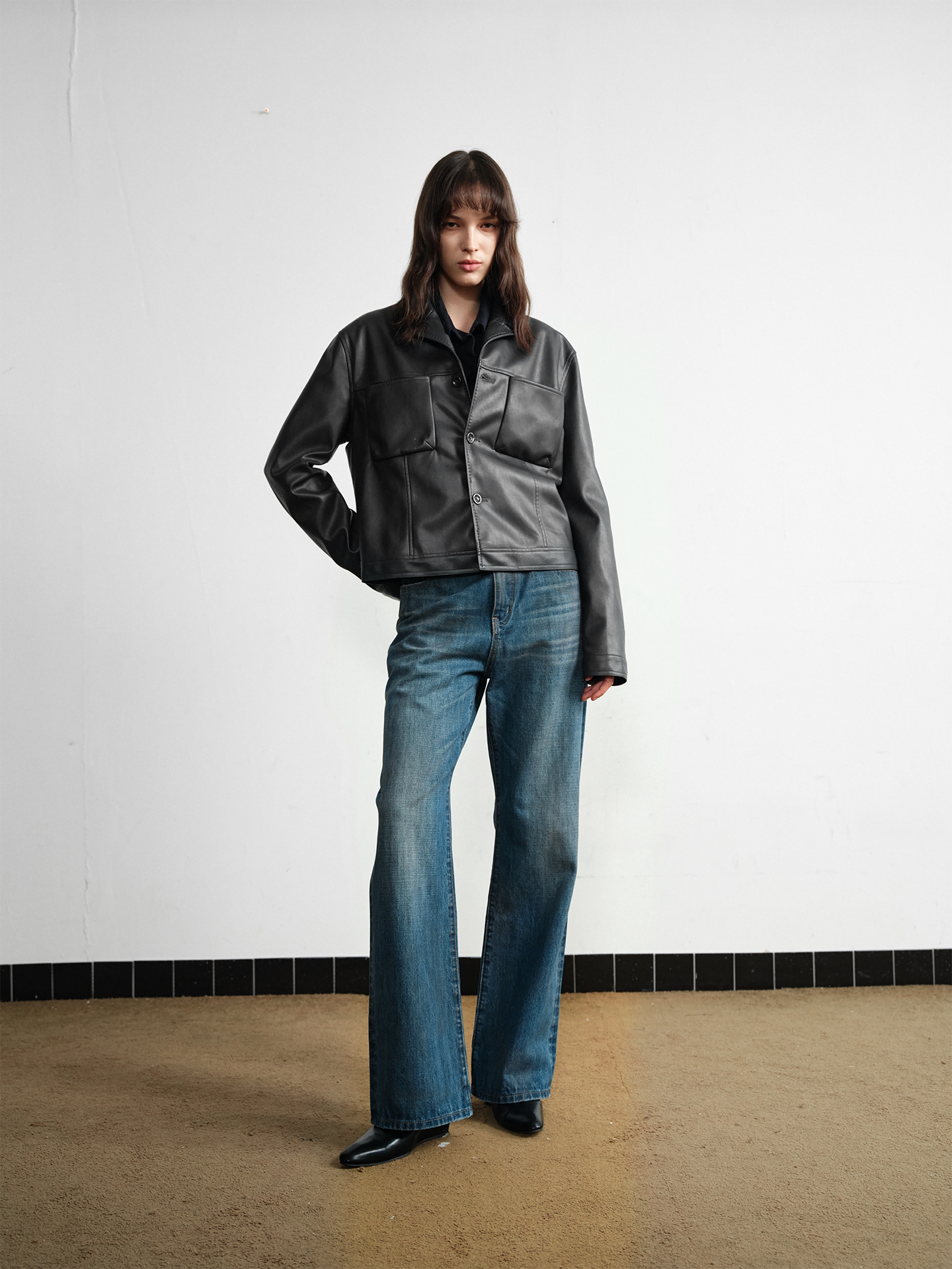 Slight Vogue Slightly Distressed Straight-Leg Jeans