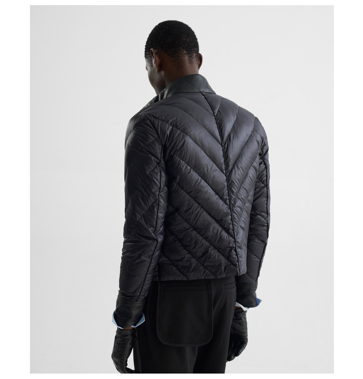 Slight Vogue 95g Leather-Paneled Quilted Down Jacket