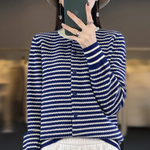 2023 autumn new womens sweater cardigan sweater crewneck