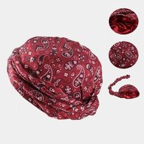 Men Turban Hat Bohemia Style Cashew Flower Printing Mens