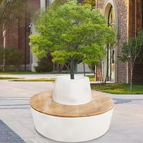 Fiberglass leisure chair outdoor central square park greening beautiful seating creative shopping mall airport tree pool bench