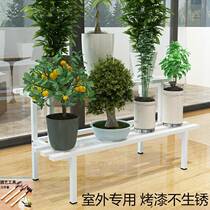 New anti-corrosion indoor and outdoor iron flower pot rack rectangular floor-standing multi-layer flower rack stainless steel paint can be customized