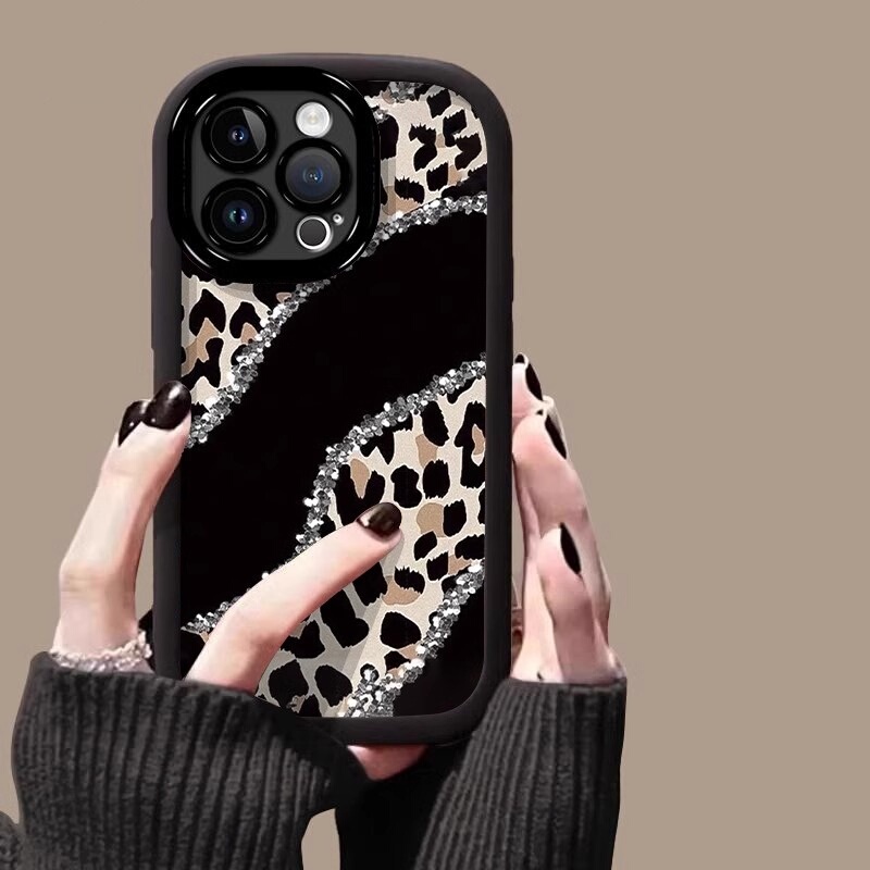 [Imported Soft Silicone] Leopard Print Suitable for Apple 17 Pro Max Phone Case, New iPhone 16 Plus Anti-Drop, 15 Pro Max Luxury, 14 Personalized, 13 Full Coverage, 12 Creative, 11 High-End for Women